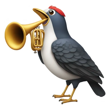 Bird with a trumpet sticker