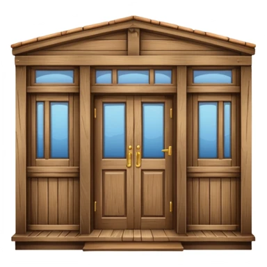 doors and balcony made out of wood sticker