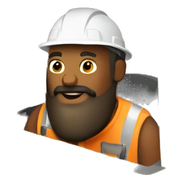 construction worker with a beard in bulldozer from bird perspective sticker