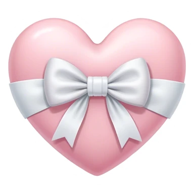 Pastel pink heart with white bow sticker