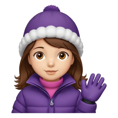 Niña  pequeña  5 años ojos castaños, pelo castaño, ropa invierno sticker