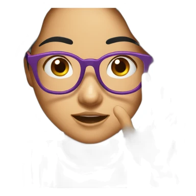 asian girl surprised glasses sticker