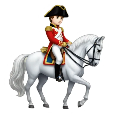 young napoleon on white horse sticker