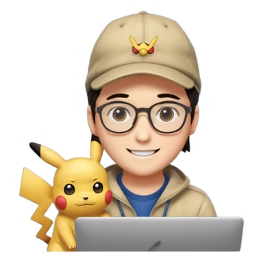 gere emoji do Ash Ketchum o personagem de Pokemon de tiferentes tipos se basenado no do whatsapp mais com um toque de programdador  sticker