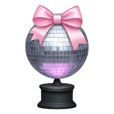 disco ball with a light pink bow sticker