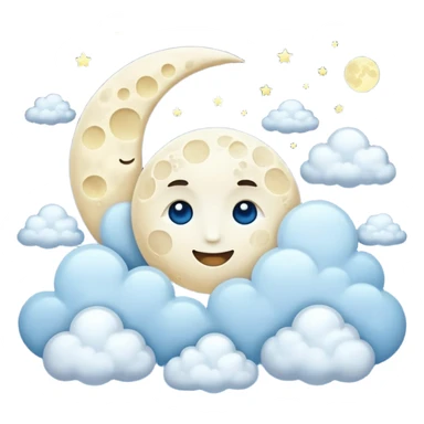 moon with clouds sticker
