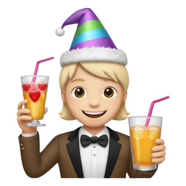 a plushie partying sticker