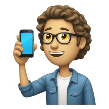 Un chico grabando con su celular  sticker