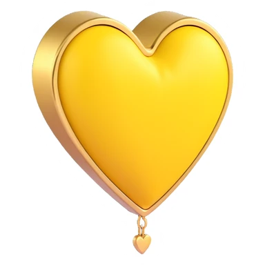 yellow heart with a gold outline sticker