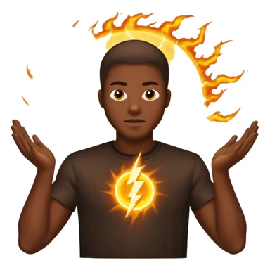 black man summoning electric sticker