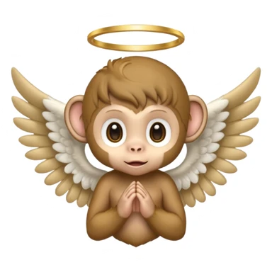 Baby monkey angel  sticker