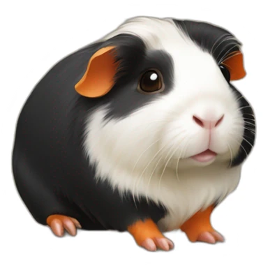 guinea pig black orange white mixed colours with legs sticker