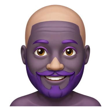 bald purple bearded man with black face tattoo sticker