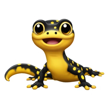 Spotted  black yellow salamander super excited  sticker