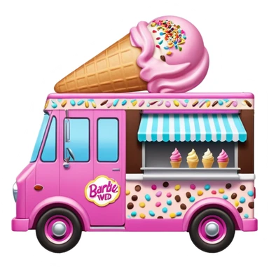 Barbie’s 4wd 1924 racing ice cream with chocolate, nuts and sprinkles dream house food truck  sticker