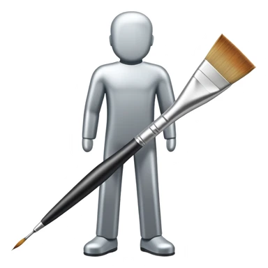 A paintbrush that transforms into a human silhouette, symbol of artistic identity sticker