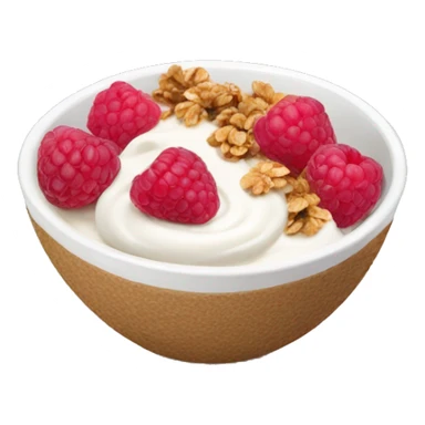 Yogurt bowl with raspberries and granola sticker
