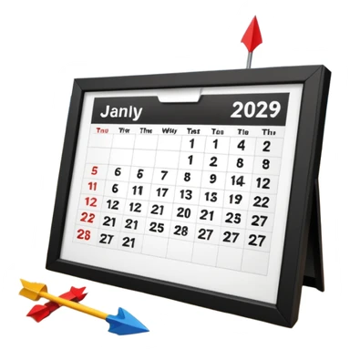 holiday incoming with calendar and beach, bold arrow or highlight on the date, suitable for Slack status emoji sticker