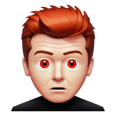 Rick Astley but with his eyes blurred out, the background is pitch black, Rick Astley is kind of an orangish-red color, and the entire picture, including Rick Astley, is a staticky, glitchy, horror, analog horror type sticker
