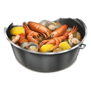 seafood boil with seasoning sticker