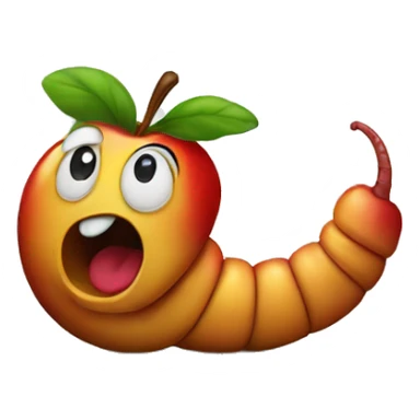 worm in apple sticker