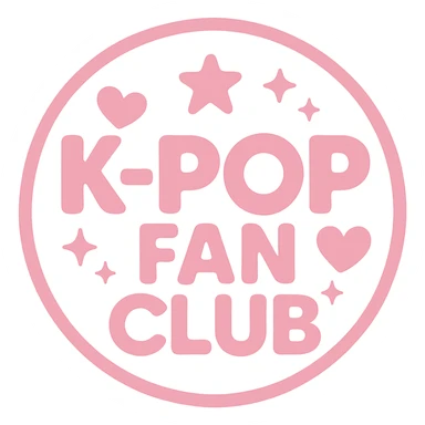 pink kpop fan club badge, cute and trendy sticker