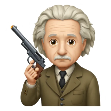 Albert instine shooting a gun sticker