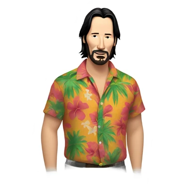 Keanu reeves wearing Hawaiian shirt sticker