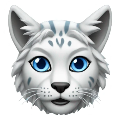 A blue lynx with a laptop sticker