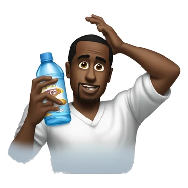 P diddy with a bottle of baby oil sticker