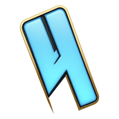 Bold Black-Blue-White-Gold Font Letter “N” sticker