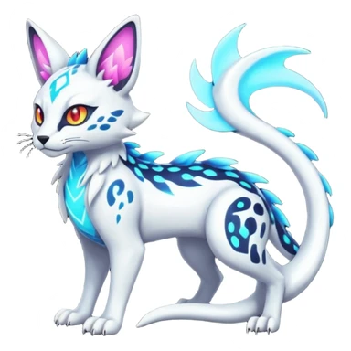 Neon Vibrant Pulsating Trail-glowing Chromatic Trico-Serval-Absol-Silvally-Dragon-Snake-fusion-hybrid sticker