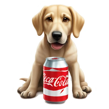 Perro en el desierto tomando coca cola sticker