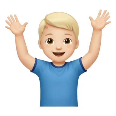 A toddler with a tiny jersey shirt, clapping with adorable enthusiasm jumping sticker