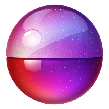 color gradient between red and purple glitter ball sticker