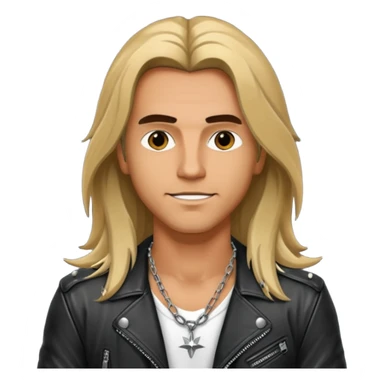 a rockstar wearing necklace, leather jacket sticker