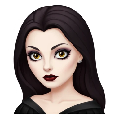 Vampira with long dark brown hair sticker