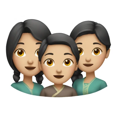 Three asian sisters  sticker