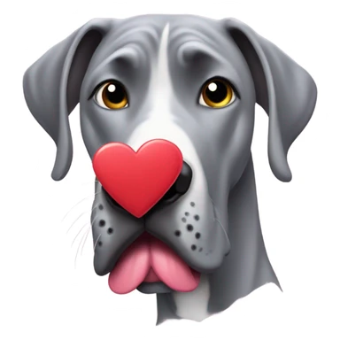 Grey great dane valentines day sticker