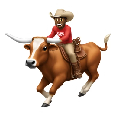 Buckeye mascot riding a longhorn sticker