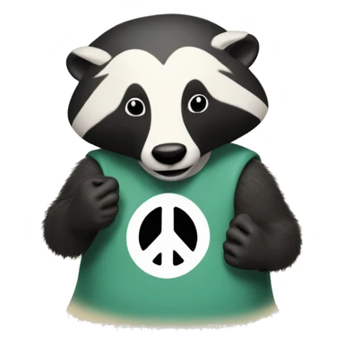 60's hippie badger peace sign sticker