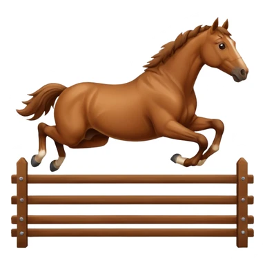 a horse jumping over the fence sticker