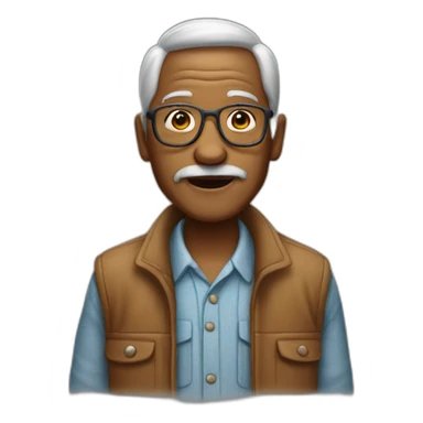 Old man in kid clothing sticker