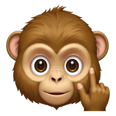 A monkey pulling his eyelid down with one finger sticker