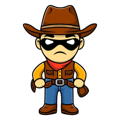 Cowboy with white eye patch sticker