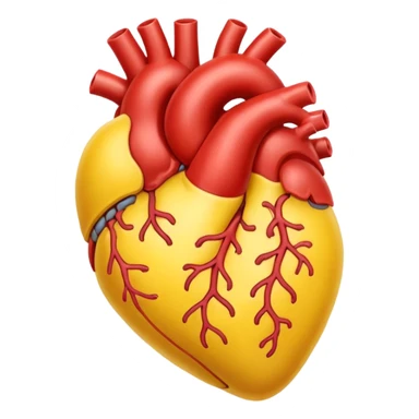 heart animal organ, yellow sticker
