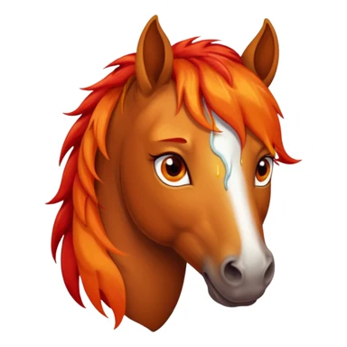 Sad fire horse emoji  sticker
