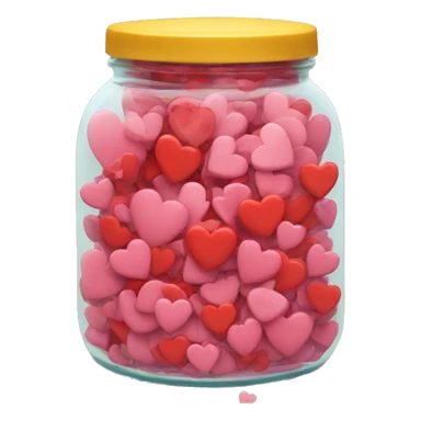 A jar overflowing with hearts sticker