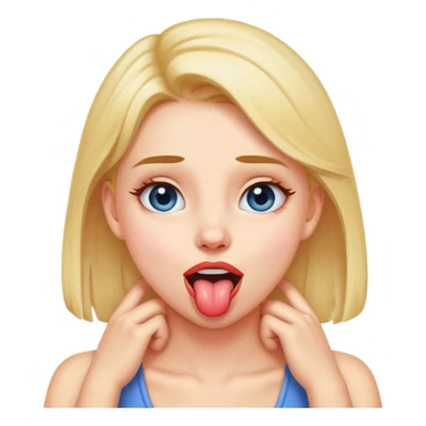 Girl with hands on neck and tounge out  sticker