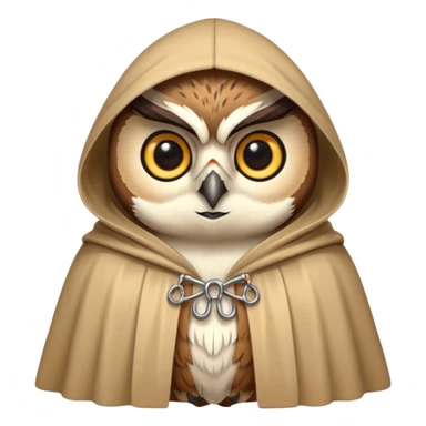 owl in beige cloak sticker